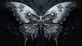 Elegantly Horrific Surreal Silver Butterfly Art In Neo-victorian Style