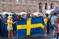 Swedish fans in the fanzone before match Euro 2012