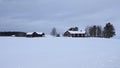 Swedish farm near Borgen in winter in Jamtland in Sweden Royalty Free Stock Photo