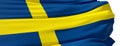 Swedish flag blowing in the wind on white background Royalty Free Stock Photo