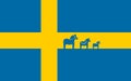 Swedish flag with Dala horse, simple design