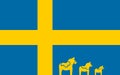 Swedish flag with Dala horse, simple design
