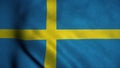 Swedish Flag. Flag of Sweden waving at wind, seamless loop. Sweden national symbol. 3d illustration Royalty Free Stock Photo