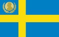 Swedish flag with Nobel prize fantasy symbol, Sweden