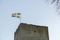 Swedish Flag on Visby Town Wall