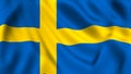 swedish flag waving in the wind symbol of sweden Royalty Free Stock Photo