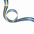 Swedish wavy flag background. Vector illustration.