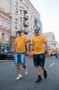 Swedish football fans on euro 2012 Royalty Free Stock Photo