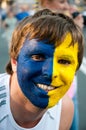 Swedish football fans on euro 2012 Royalty Free Stock Photo