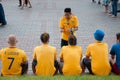 Swedish football fans on euro 2012 Royalty Free Stock Photo