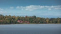 Swedish houses at lakeside of Lake Siljan in Dalarna, Sweden Royalty Free Stock Photo