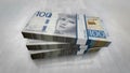 Swedish Krone money banknote pile packs animation