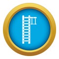 Swedish ladder icon blue vector isolated