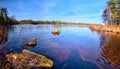 Swedish lake shoreline Royalty Free Stock Photo