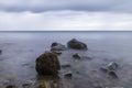 Swedish lake VÃÂ¤ttern panorama by sundown/sunrise Royalty Free Stock Photo