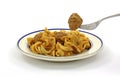 Swedish Meatball on Fork Royalty Free Stock Photo