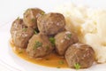 Swedish Meatballs with Mashed Potato Royalty Free Stock Photo