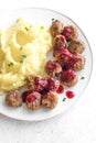 Swedish meatballs with mashed potato