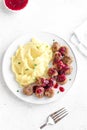 Swedish meatballs with mashed potato Royalty Free Stock Photo