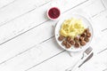 Swedish meatballs with mashed potato Royalty Free Stock Photo