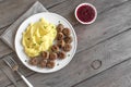 Swedish meatballs with mashed potato