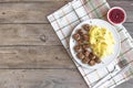 Swedish meatballs with mashed potato Royalty Free Stock Photo