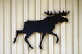 Swedish moose sign on the wooden background