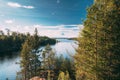 Swedish Nature. Arjang SV, Tocksfors, Sweden. Summer Lake Or River In Beautiful Summer Sunny Day Royalty Free Stock Photo