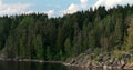 Swedish Nature. Arjang SV, Tocksfors, Sweden. Summer Lake Or River In Beautiful Summer Sunny Day