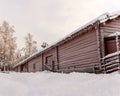 Swedish Old Farm House in Winter Royalty Free Stock Photo