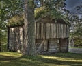 An Swedish old wooden house from the 1690s in HDR Royalty Free Stock Photo