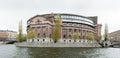 Swedish Parlament building located on Helgeansholmen in the center of Stockholm Royalty Free Stock Photo