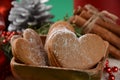 Swedish pepparkakor heart shaped thins cookies