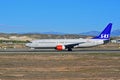 Scandanavian Airlines Passenger Aircraft Taking Off At Alicante Airport