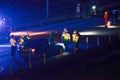 Swedish police stopping car at night