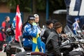 Swedish rider Antonio Lindbaeck with flag