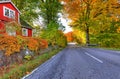 Swedish road colors in autumn season Royalty Free Stock Photo