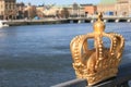 Swedish Royal Crown Skeppsholmen Bridge, Stockholm Royalty Free Stock Photo