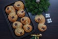 Swedish and scandinavian Christmas saffron buns Lussekatter