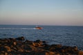 Swedish sea rescue saw from the rocky coast of Tylsand, Sweden