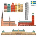 Swedish set of landmark icons