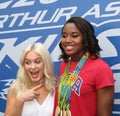 Swedish singer and songwriter Zara Larsson L and Rio 2016 Olympics Champion swimmer Simone Manuel