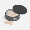 Swedish snus, chewing tobacco isometric icon Royalty Free Stock Photo