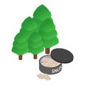 Swedish snus icon, isometric style