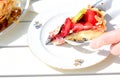 Swedish summer cake with cream and strawberries Royalty Free Stock Photo