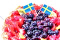 Swedish summer cake with cream and strawberries Royalty Free Stock Photo