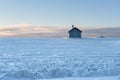 Swedish summer-house in winter. Royalty Free Stock Photo