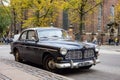 Swedish Volvo 122S coupe car from 1960s parked on streets of Copenhagen