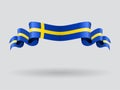 Swedish wavy flag. Vector illustration.