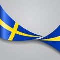 Swedish wavy flag. Vector illustration.